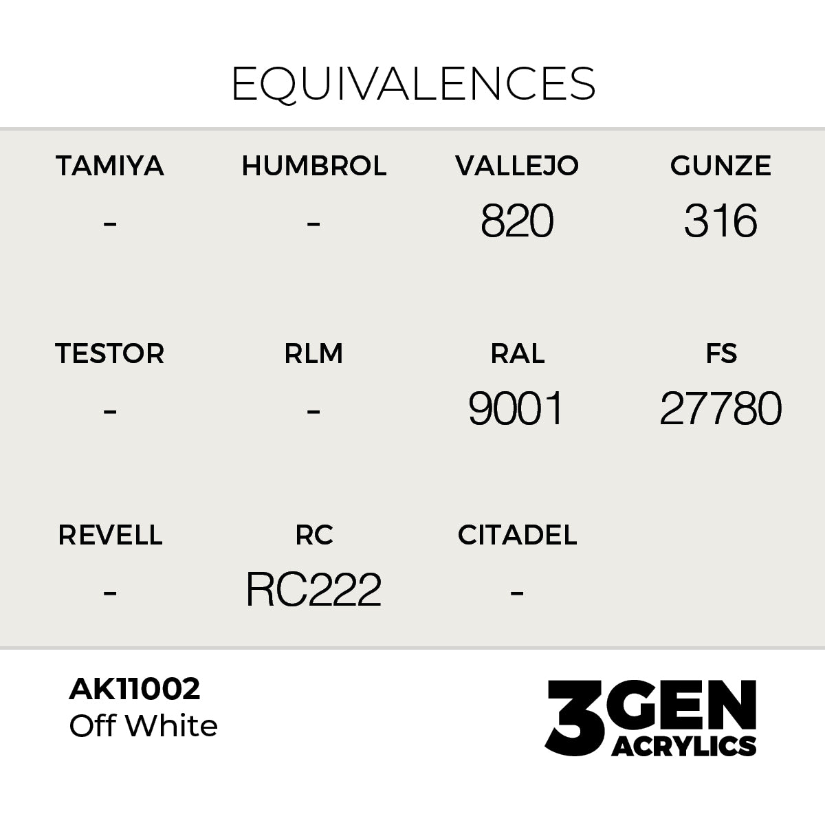 Pot de peinture AK 3GEN AK11002 Offwhite - Blanc cassé 18 ml, detail 1
