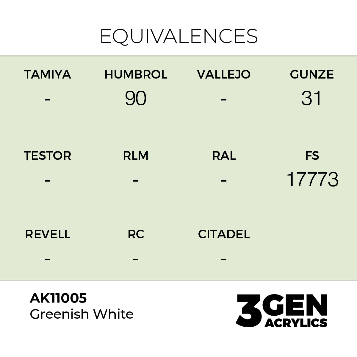 Pot de peinture AK 3GEN AK11005 Greenish White - Blanc verdâtre 18 ml, detail 1