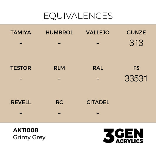 Pot de peinture AK 3GEN AK11008 Grimy Grey - Gris crasseux 18 ml, detail 1