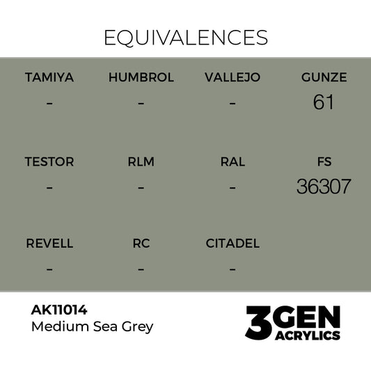 Pot de peinture AK 3GEN AK11014 Medium Sea Grey - Gris Mer Moyen 18 ml, detail 1
