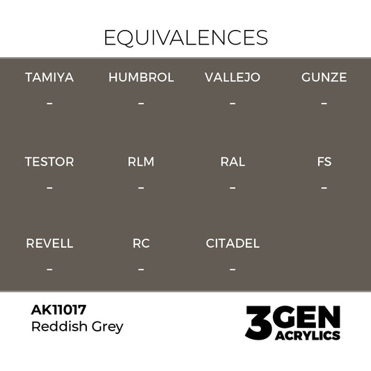 Pot de peinture AK 3GEN AK11017 Reddish Grey - Gris rougeâtre 18 ml, detail 1