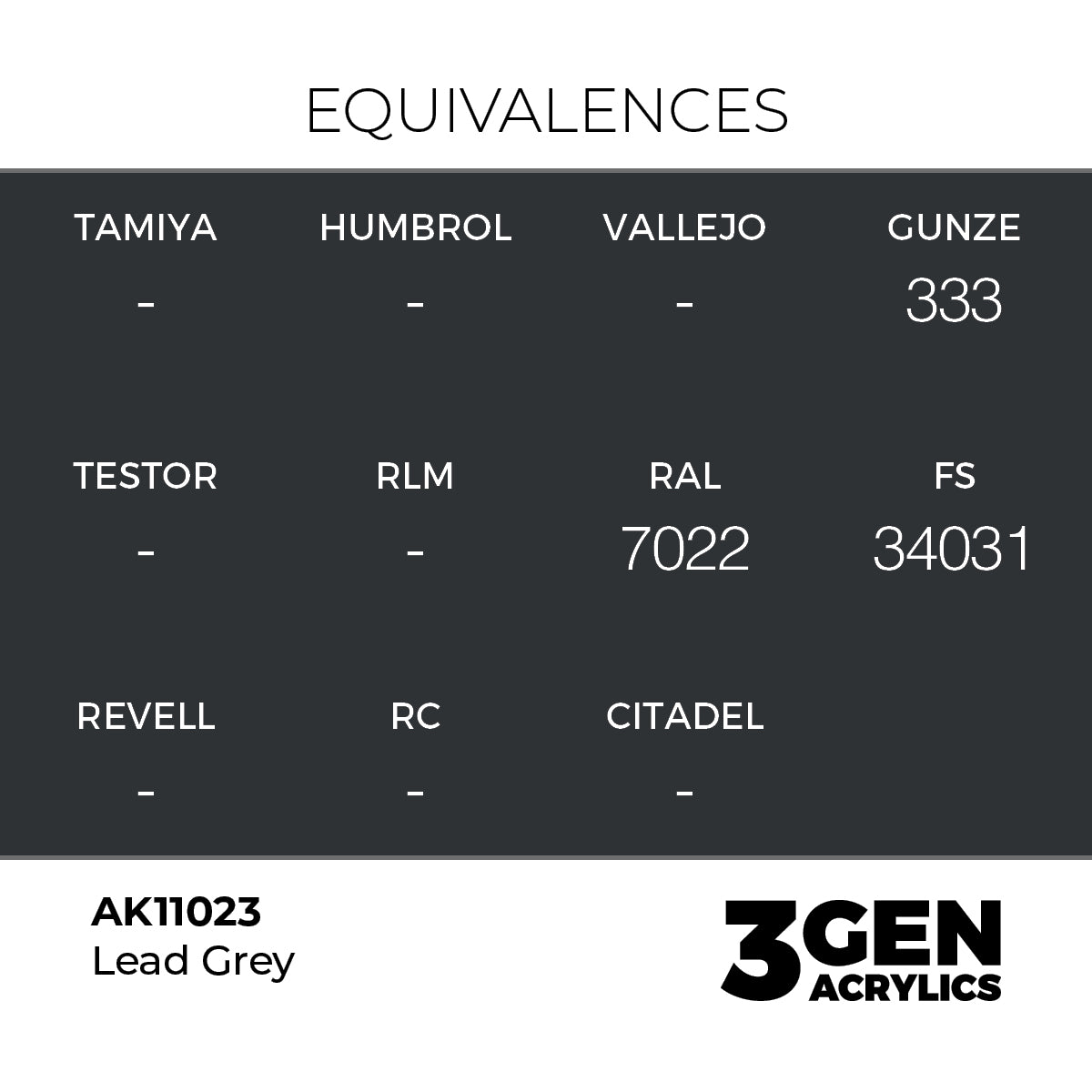 Pot de peinture AK 3GEN AK11023 Lead Grey - Gris Plomb 18 ml, detail 1