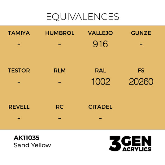 Pot de peinture AK 3GEN AK11035 Sand Yellow - Jaune Sable 18 ml, detail 1