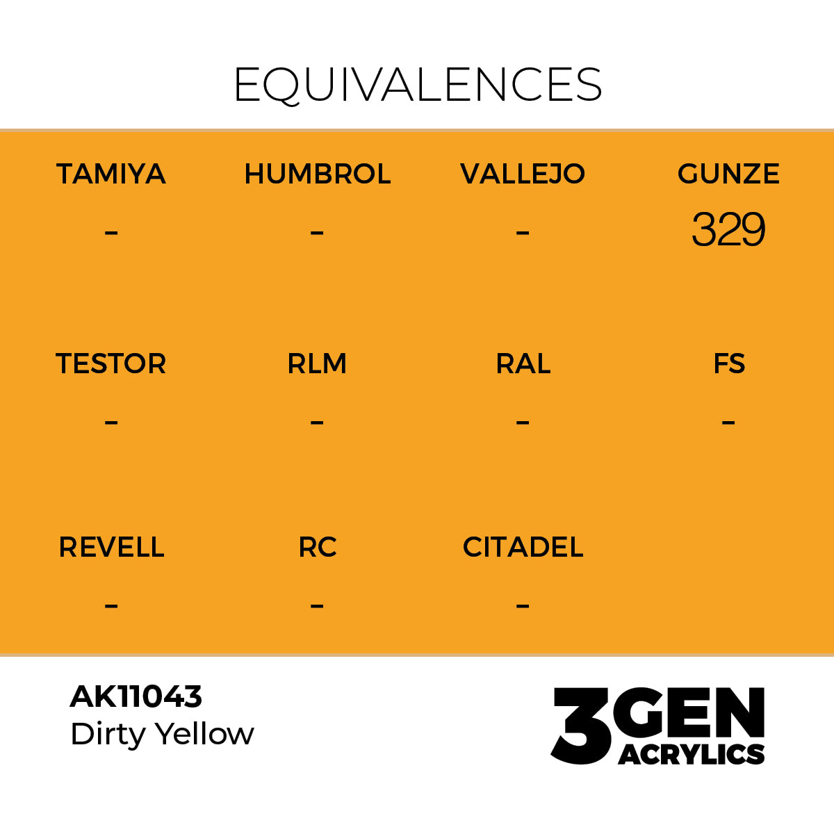 Pot de peinture AK 3GEN AK11043 Dirty Yellow - Jaune sale 18 ml, detail 1