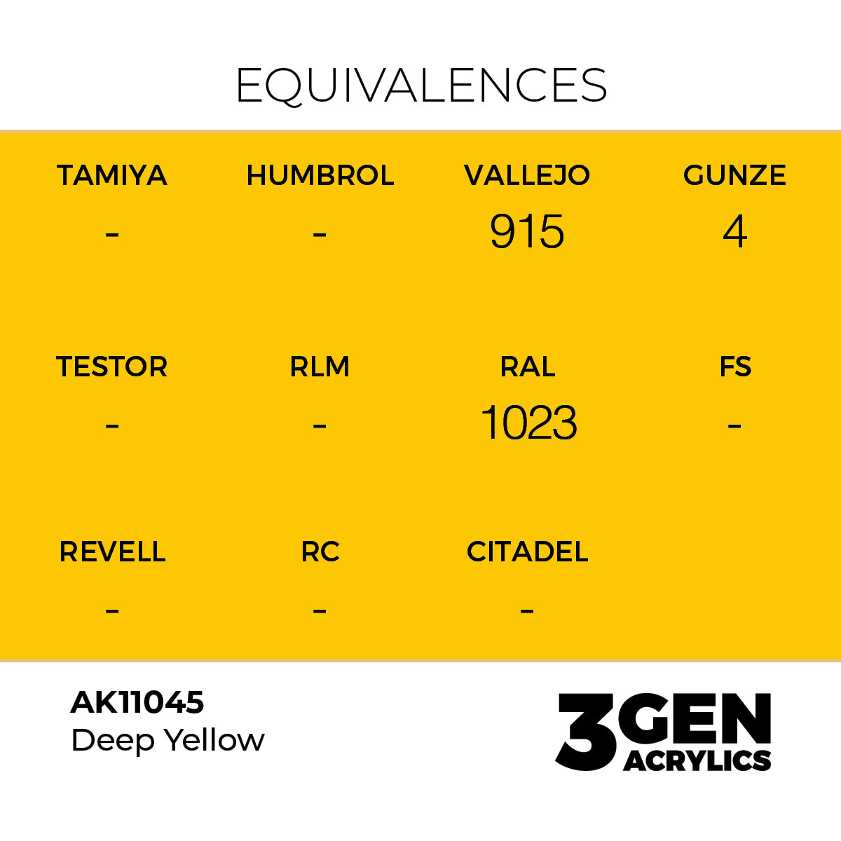 Pot de peinture AK 3GEN AK11045 Deep Yellow - Jaune Profond 18 ml, detail 1