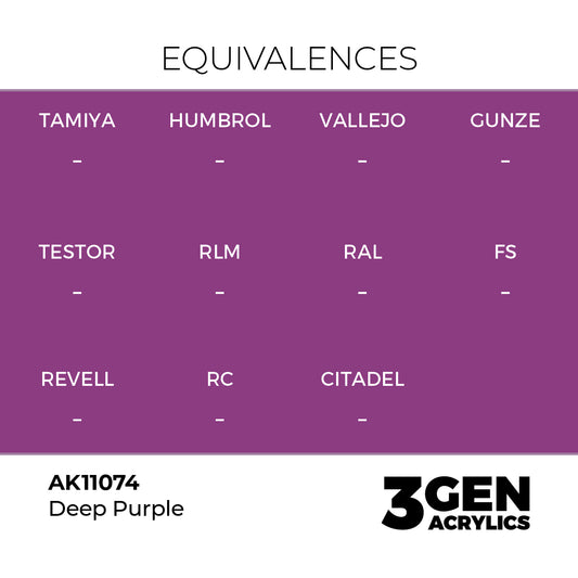 Pot de peinture AK 3GEN AK11074 Deep Purple - Violet profond 18 ml, detail 1