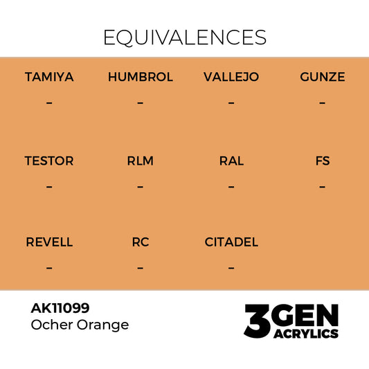 Pot de peinture AK 3GEN AK11099 Ocher Orange - Ocre orangé 18 ml, detail 1