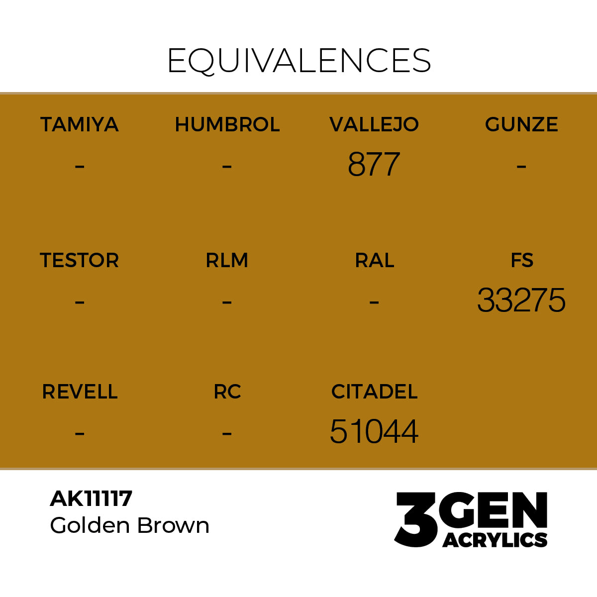 Pot de peinture AK 3GEN AK11117 Golden Brown - Brun doré 18 ml, detail 1