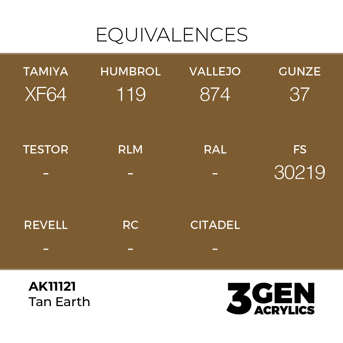 Pot de peinture AK 3GEN AK11121 Tan Earth - Terre fauve 18 ml, detail 1