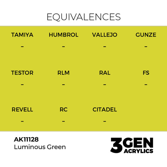 Pot de peinture AK 3GEN AK11128 Luminous Green - Vert Lumineux 18 ml, detail 1