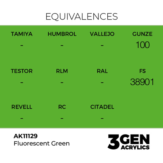 Pot de peinture AK 3GEN AK11129 Fluorescent Green - Vert Fluorescent 18 ml, detail 1