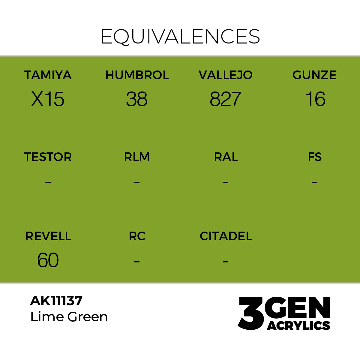 Pot de peinture AK 3GEN AK11137 Lime Green - Vert Citron 18 ml, detail 1