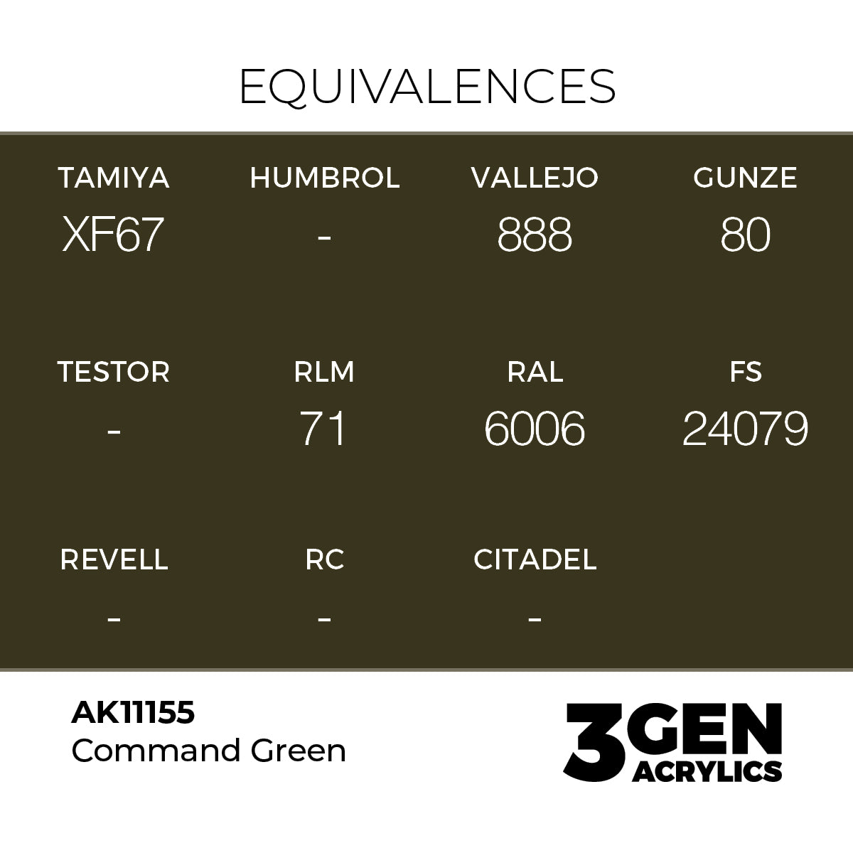 Pot de peinture AK 3GEN AK11155 Command Green - Vert Commandement 18 ml, detail 1