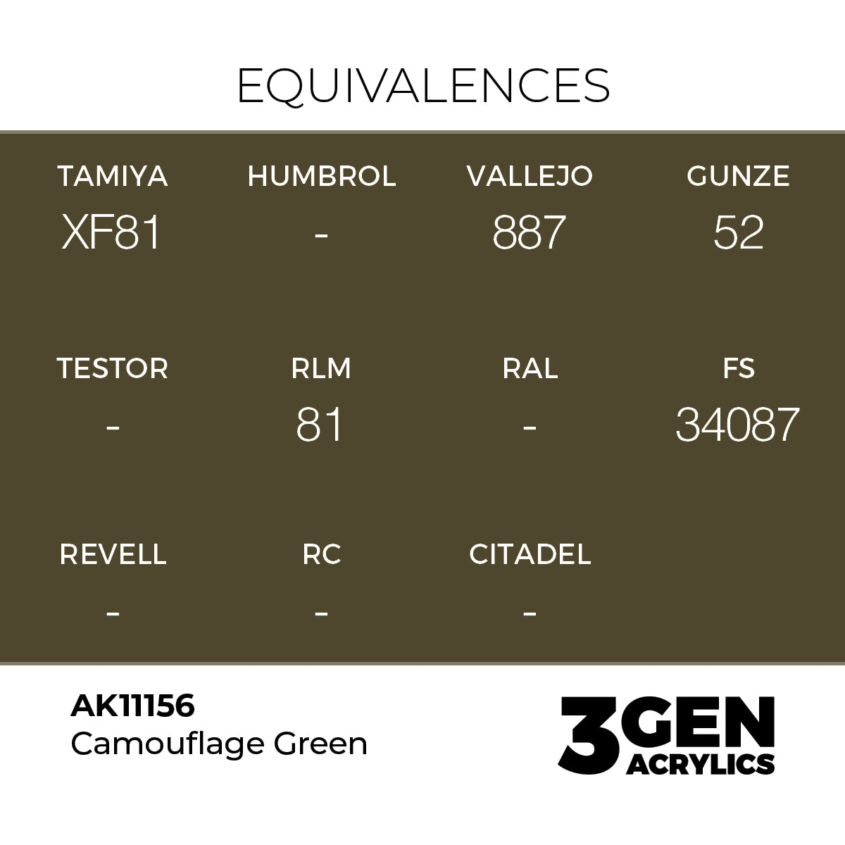 Pot de peinture AK 3GEN AK11156 Camouflage Green - Vert Camouflage 18 ml, detail 1