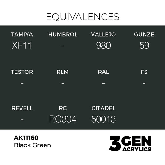 Pot de peinture AK 3GEN AK11160 Black Green - Noir Vert 18 ml, detail 1