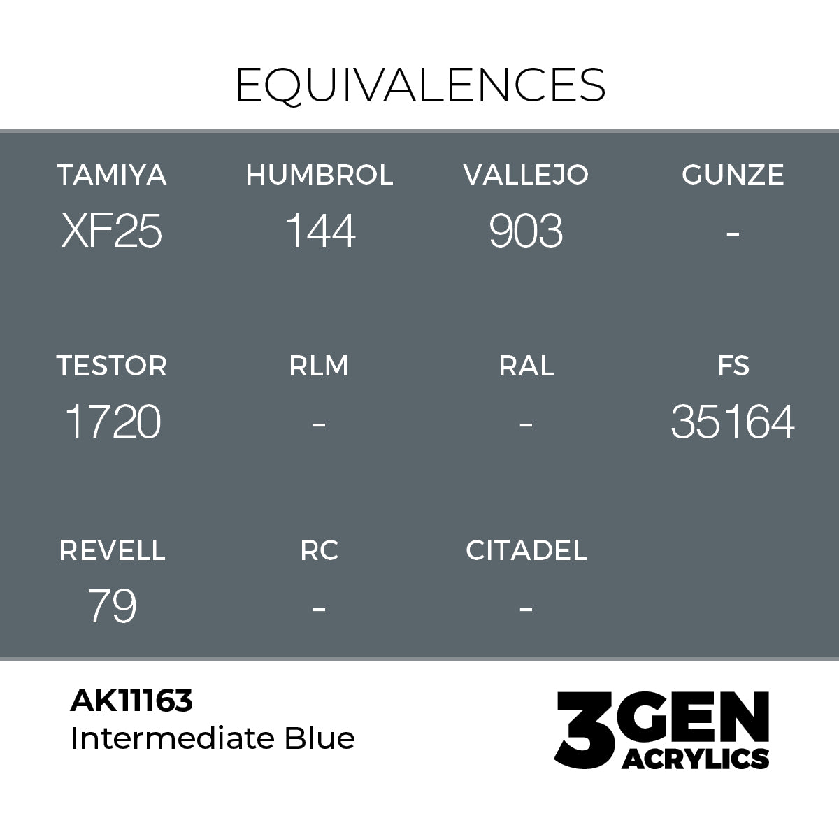 Pot de peinture AK 3GEN AK11163 Intermediate Blue - Bleu intermédiaire 18 ml, detail 1