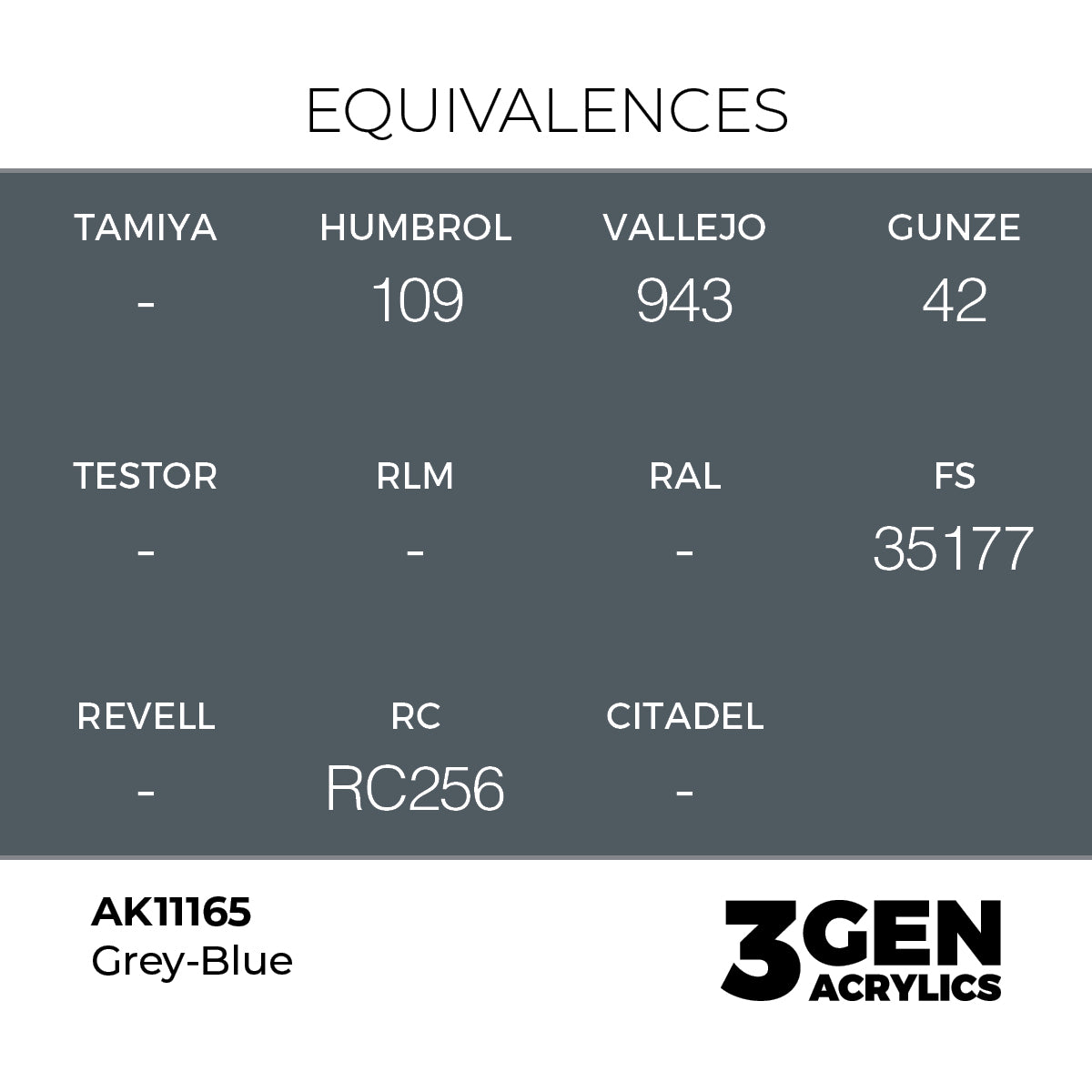 Pot de peinture AK 3GEN AK11165 Grey-blue - Gris bleu 18 ml, detail 1