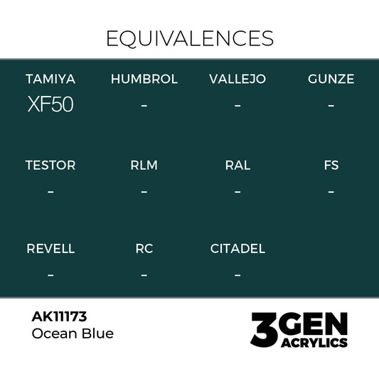 Pot de peinture AK 3GEN AK11173 Ocean Blue - Bleu Océan 18 ml, detail 1