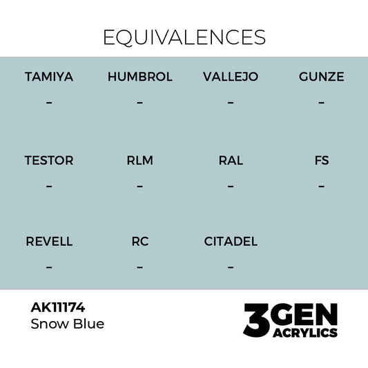 Pot de peinture AK 3GEN AK11174 Snow Blue - Bleu neige 18 ml, detail 1