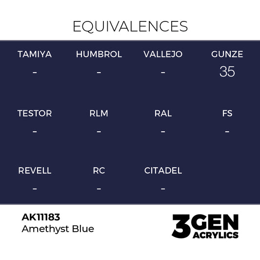 Pot de peinture AK 3GEN AK11183 Amethyst Blue - Bleu Améthyste 18 ml, detail 1