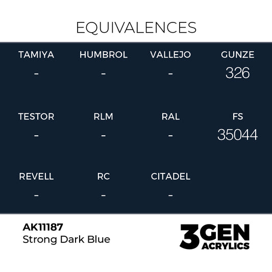 Pot de peinture AK 3GEN AK11187 Strong Dark Blue - Bleu foncé intense 18 ml, detail 1