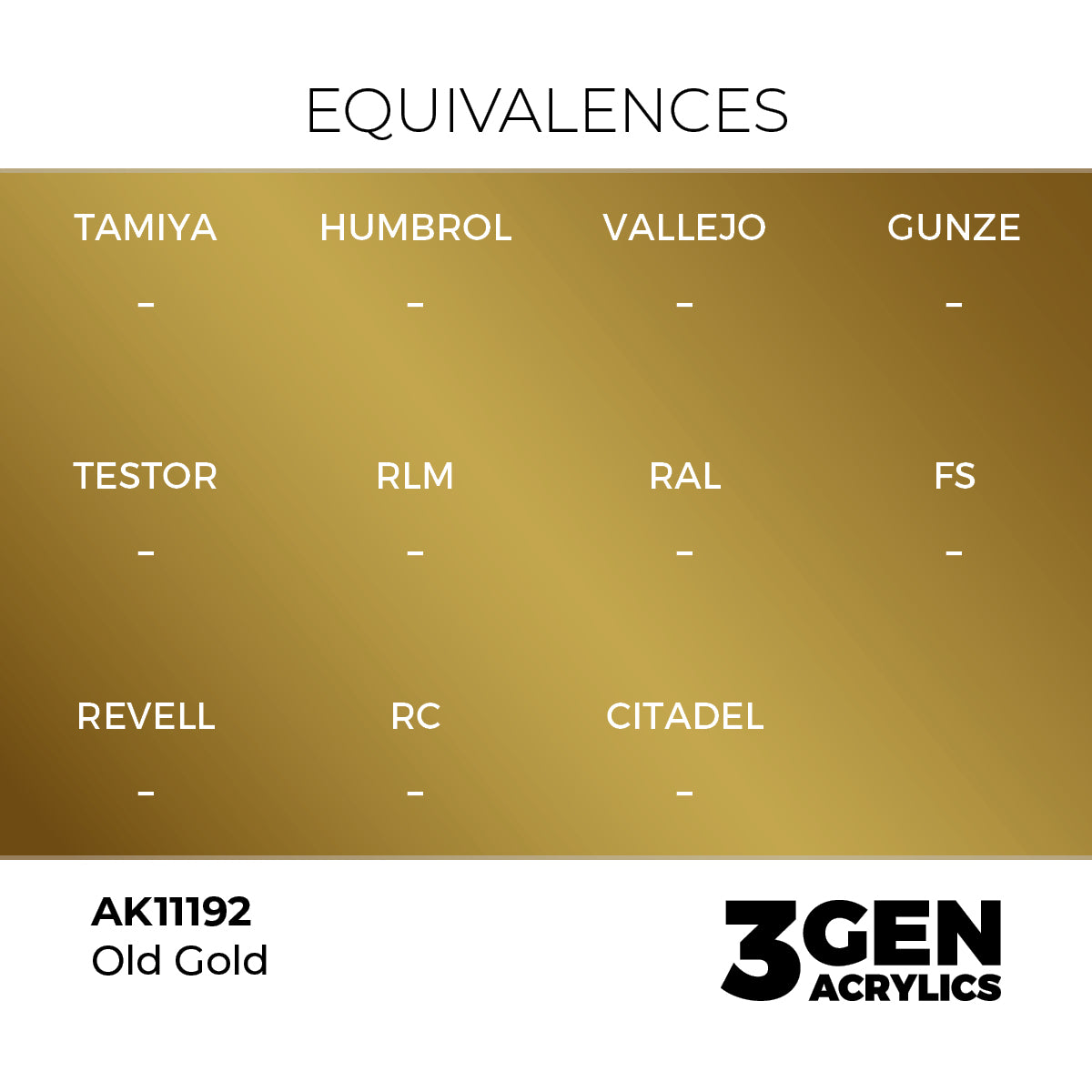 Pot de peinture AK 3GEN AK11192 Old Gold - Vieil Or 18 ml, detail 1