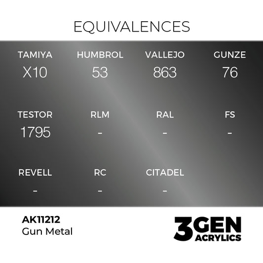 Pot de peinture AK 3GEN AK11212 Gun Métal - Gris Métal 18 ml, detail 1
