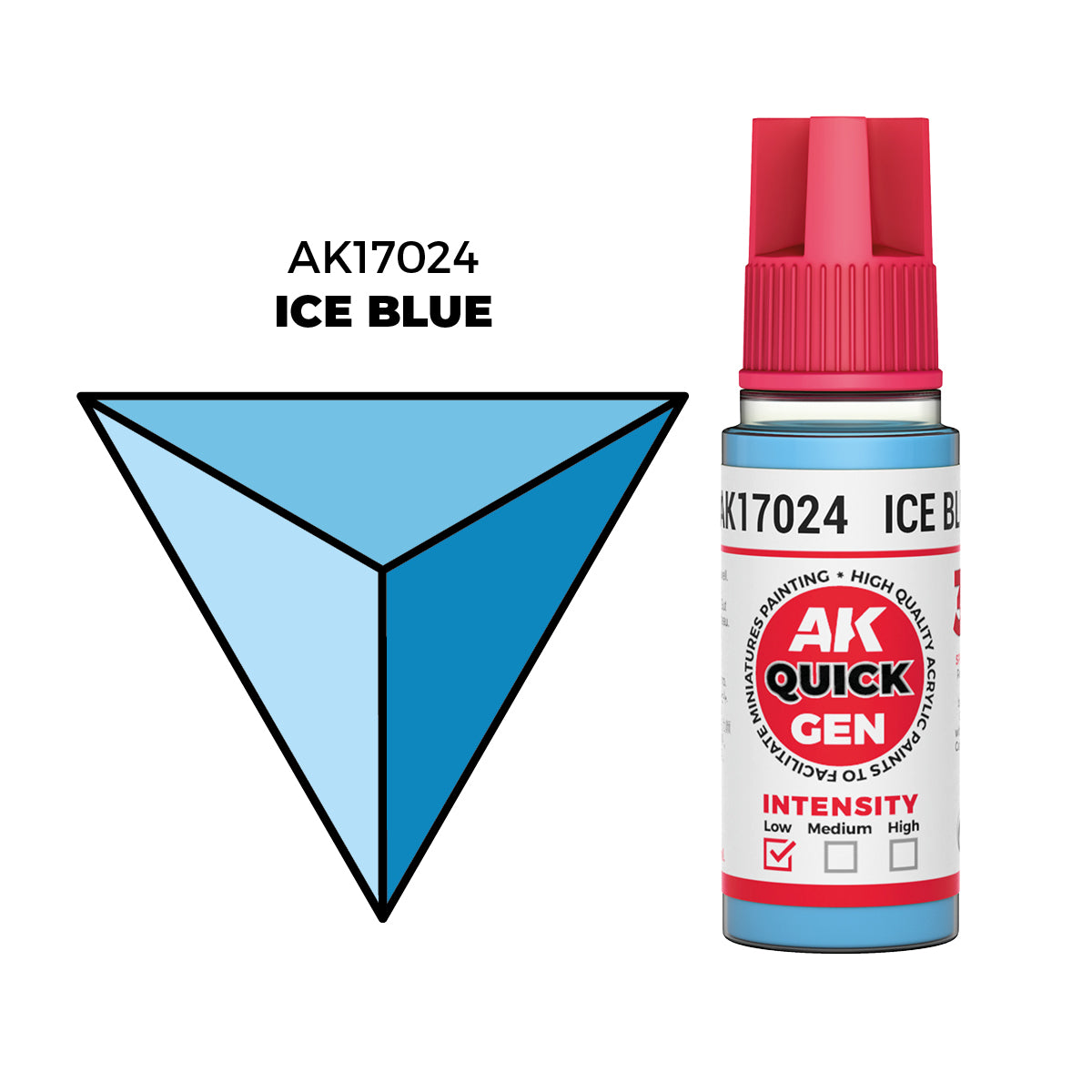 Pot de peinture AK Quick Gen AK17024 Ice Blue - Bleu Glacé 18 ml
