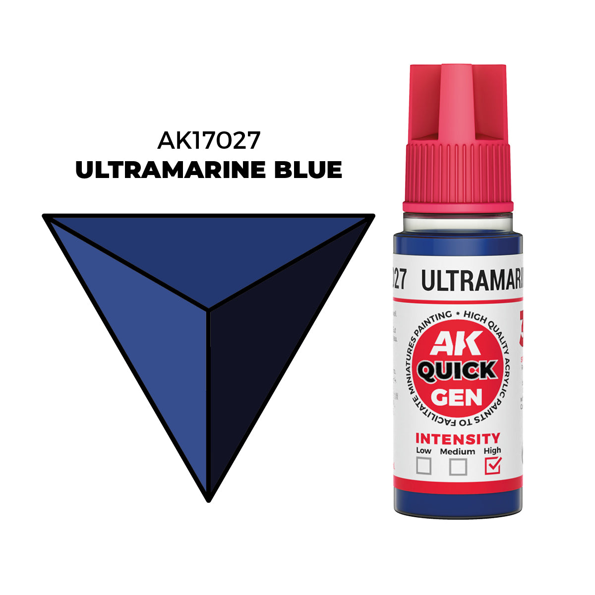 Pot de peinture AK Quick Gen AK17027 Ultramarine Blue - Bleu Outremer 18 ml
