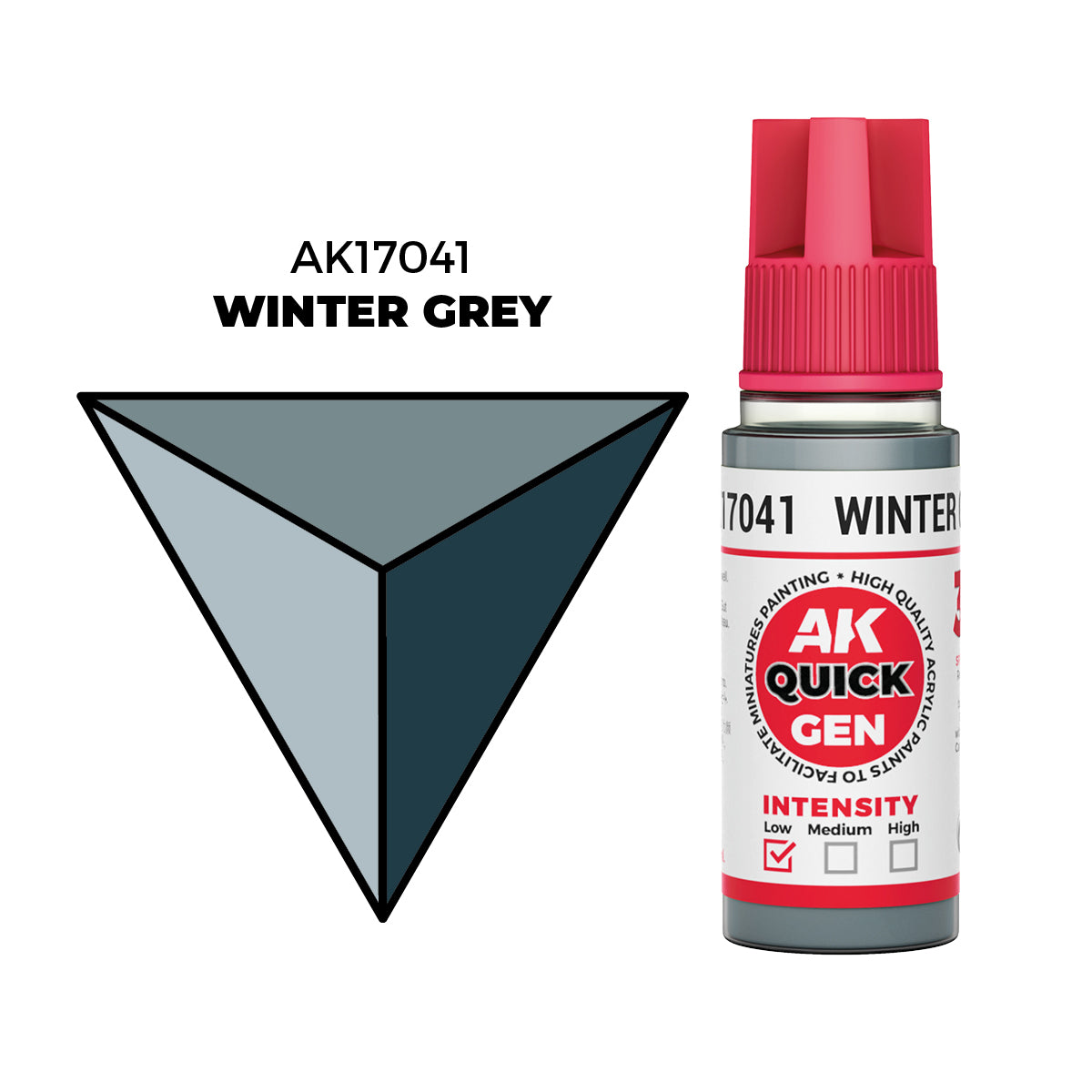 Pot de peinture AK Quick Gen AK17041 Winter Grey - Gris Hiver 18 ml