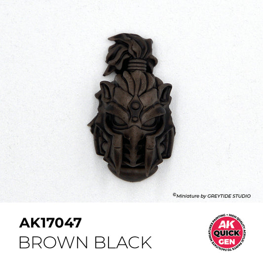 Pot de peinture AK Quick Gen AK17047 Brown Black - Noir Marron 18 ml, détail 1