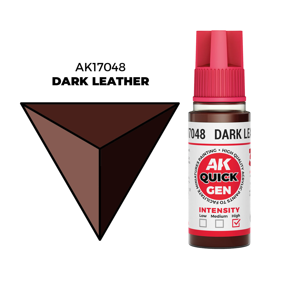 Pot de peinture AK Quick Gen AK17048 Dark Leather - Cuir Foncé 18 ml