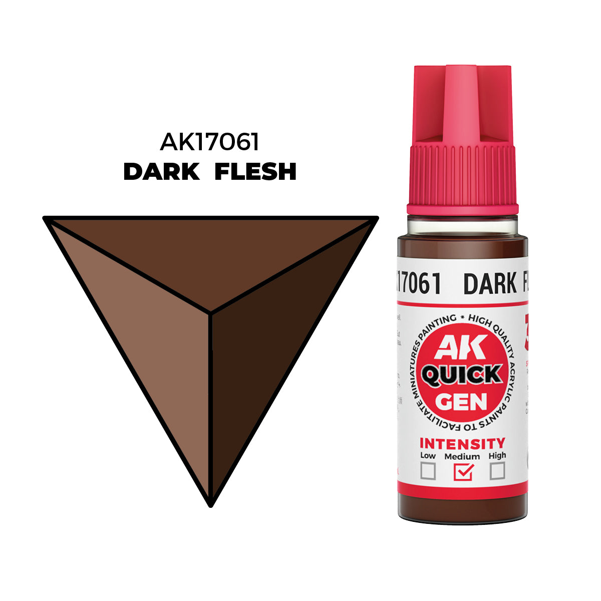 Pot de peinture AK Quick Gen AK17061 Dark Flesh - Chair Foncée 18 ml