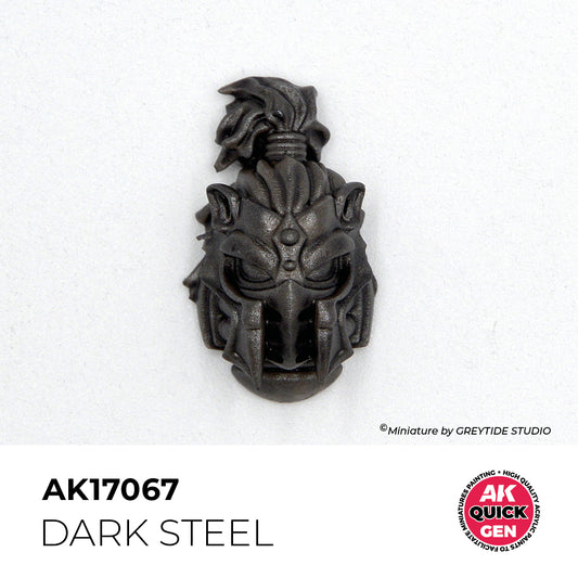 Pot de peinture AK Quick Gen AK17067 Dark Steel - Acier Foncé 18 ml, détail 1