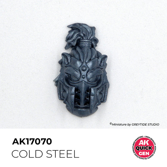 Pot de peinture AK Quick Gen AK17070 Cold Steel - Acier Froid 18 ml, détail 1
