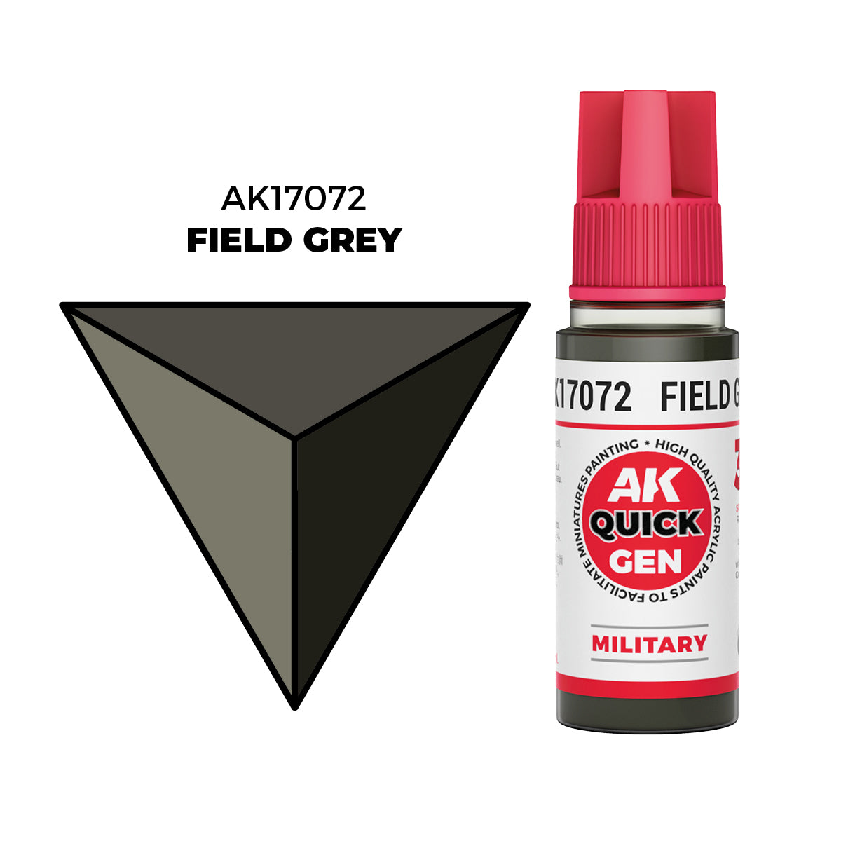 Pot de peinture AK Quick Gen AK17072 Field Grey - Gris de Champ 18 ml