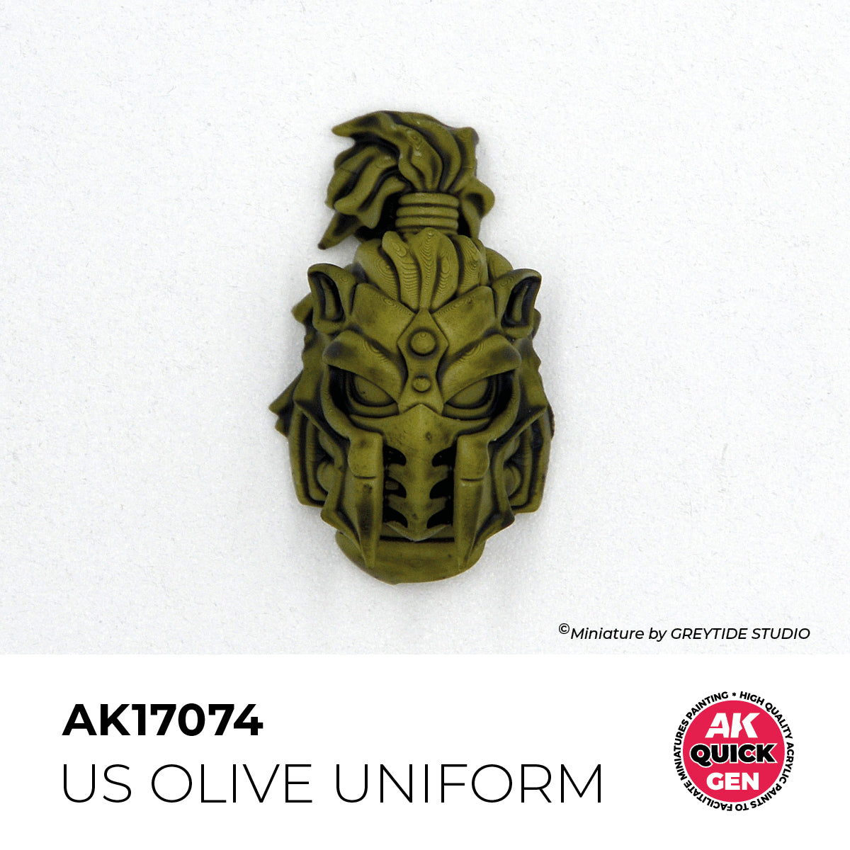 Pot de peinture AK Quick Gen AK17074 Us Olive Uniform - Uniforme Olive US 18 ml, détail 1