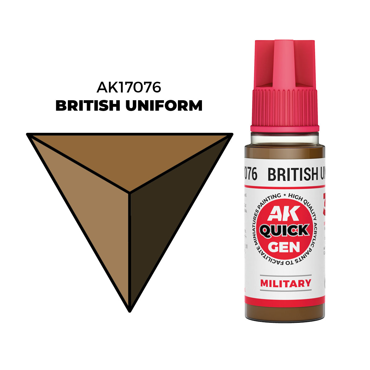 Pot de peinture AK Quick Gen AK17076 British Uniform - Uniforme Britannique 18 ml