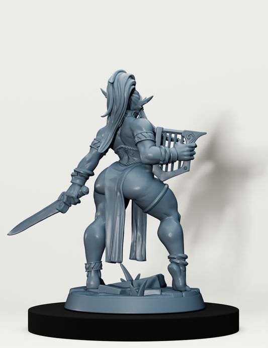 Gobeline barbare avec harpe