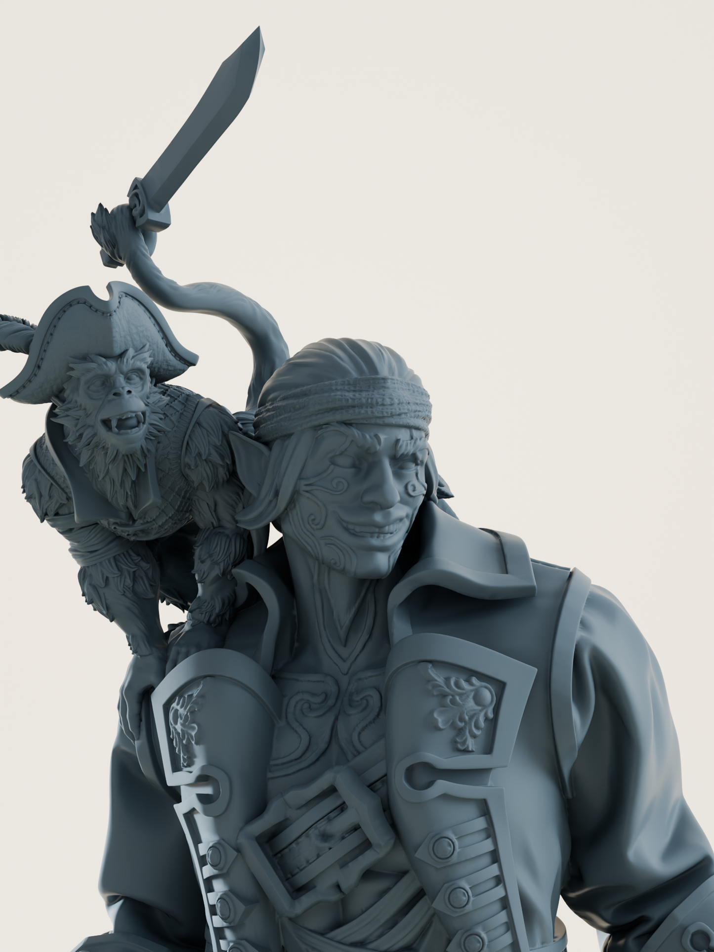 Humain pirate avec singe