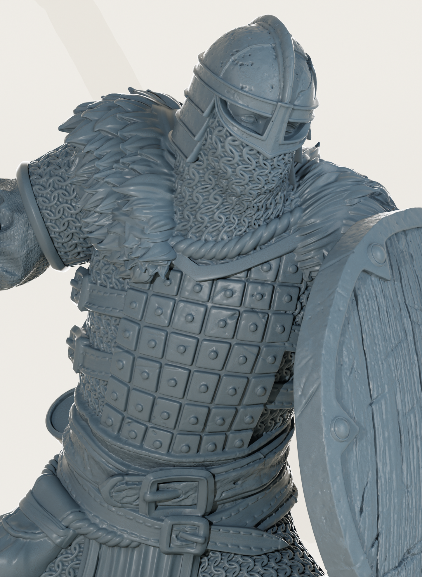 Guerrier avec hache et bouclier