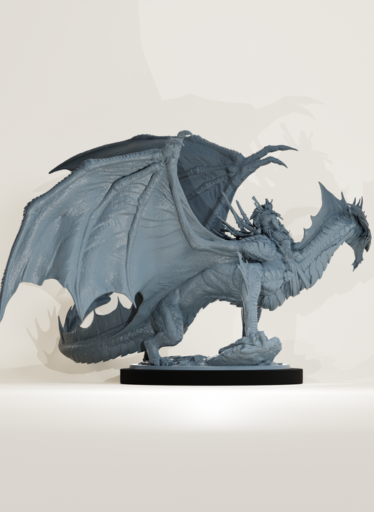 Orc sur dragon d'argent