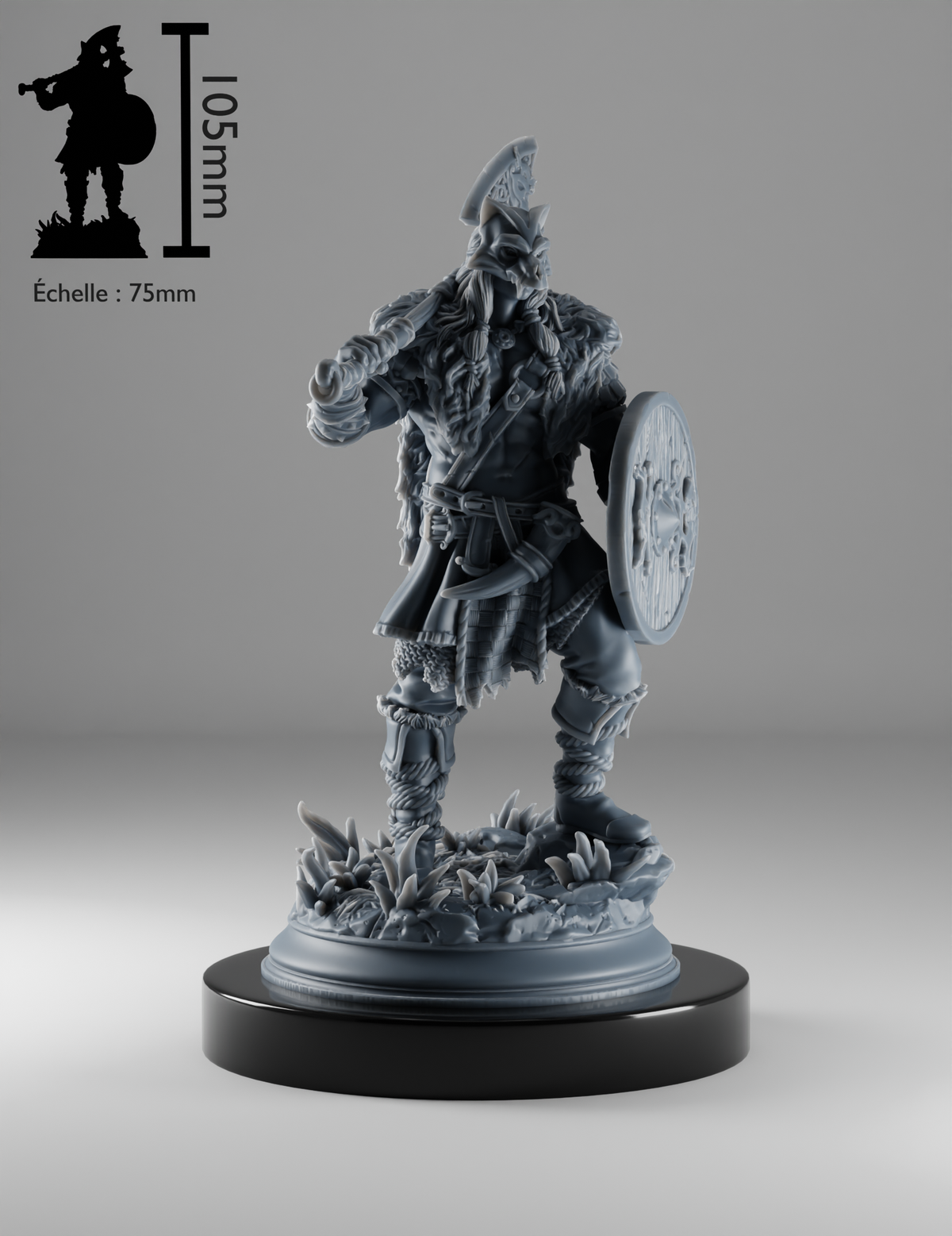 Barbare Viking au Casque de Loup