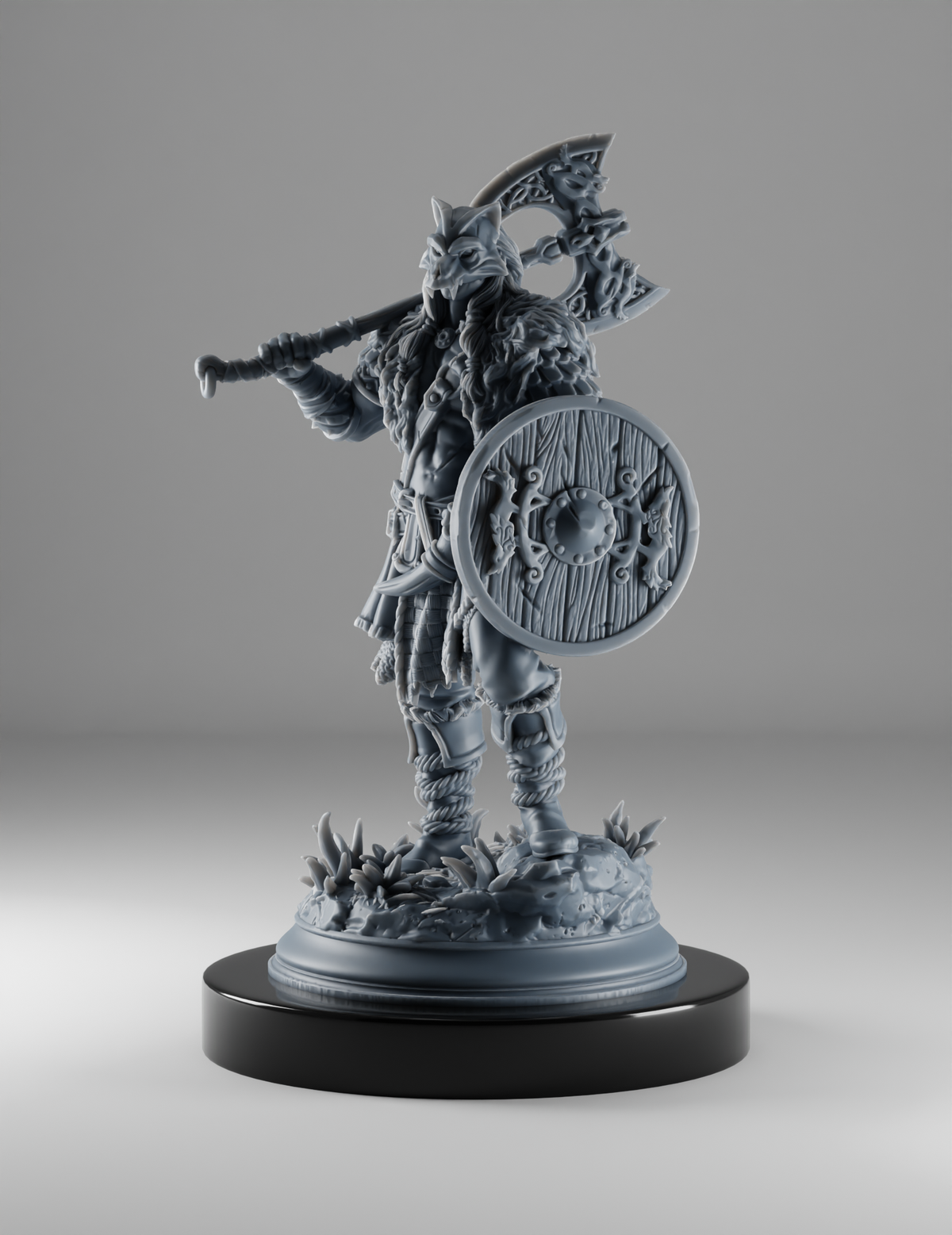 Barbare Viking au Casque de Loup