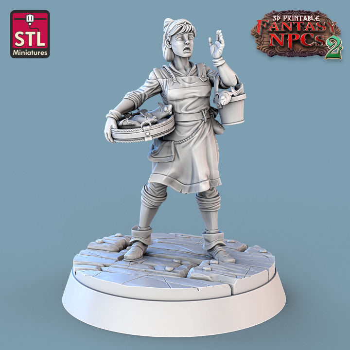 Figurine Poissonnière - 32 mm - D&D, Pathfinder et Jeux de Rôle