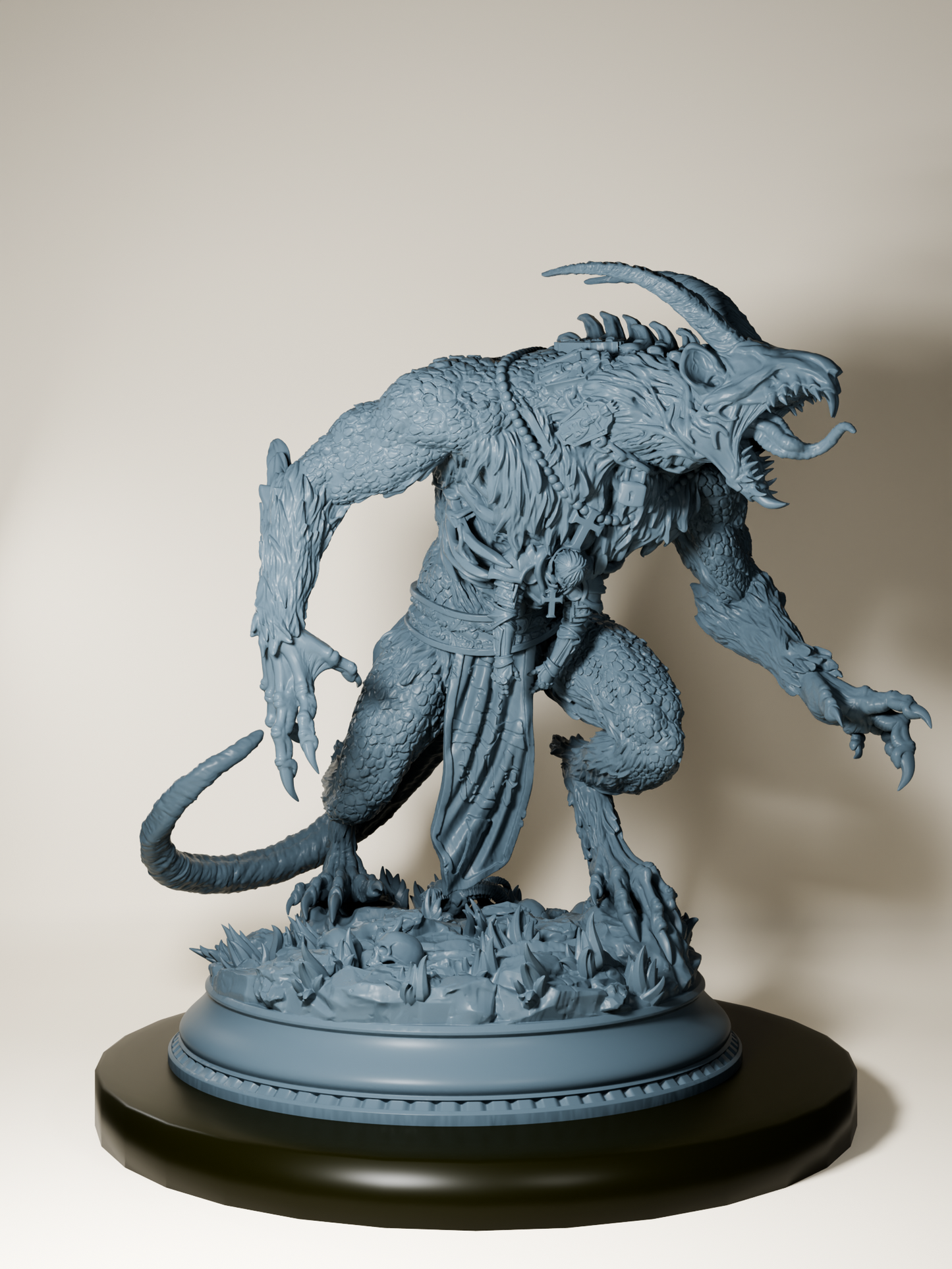 Figurine détaillée d'une bête eldritch des profondeurs, avec un design monstrueux inspiré des créatures lovecraftiennes, parfaite pour le jeu de rôle et la peinture de figurines.