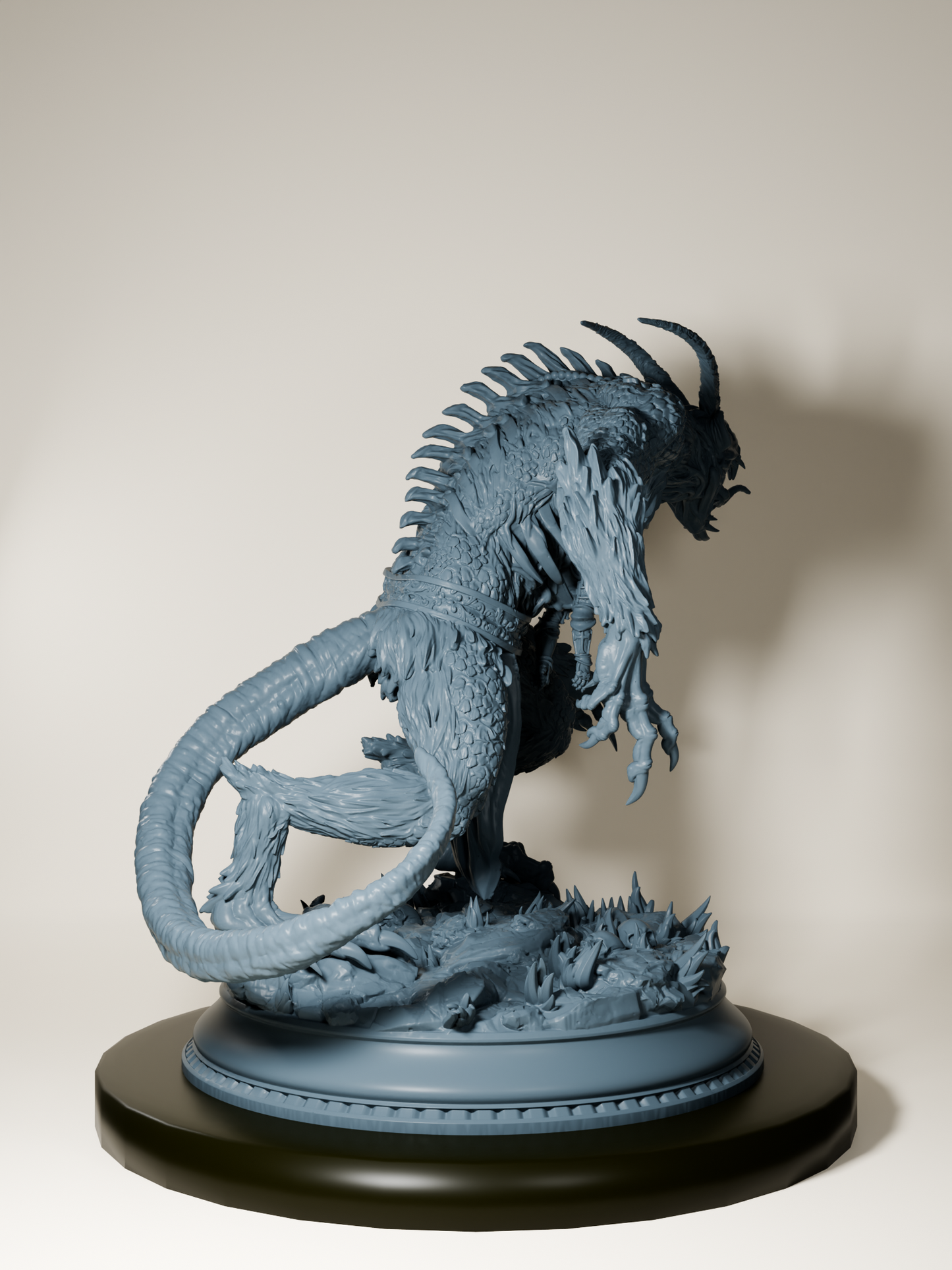 Figurine détaillée d'une bête eldritch des profondeurs, avec un design monstrueux inspiré des créatures lovecraftiennes, parfaite pour le jeu de rôle et la peinture de figurines.
