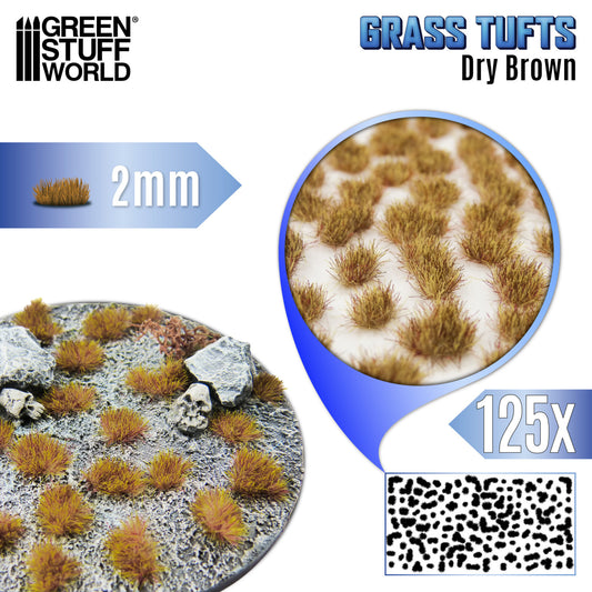 Touffes d'herbe - Tuft 2 mm - Brun Sec