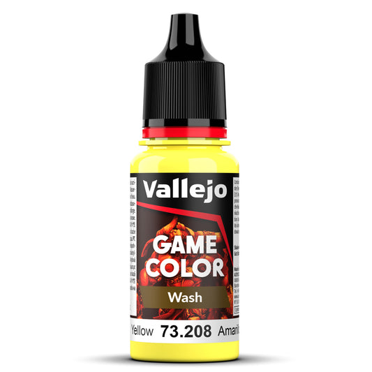 Pot de peinture Peinture Vallejo Game Color Wash 73.208 Yellow - Wash Jaune 18 ml