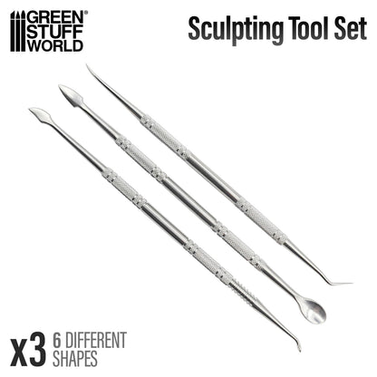 Kit de 3 outils de sculture en métal